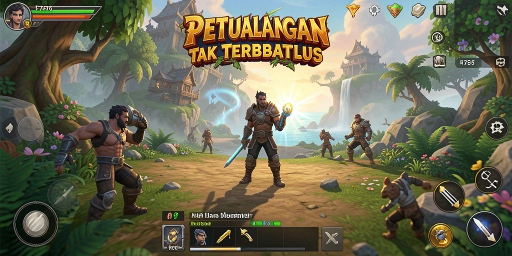 Menampilkan aksi seru dalam gameplay RPG F7F7.