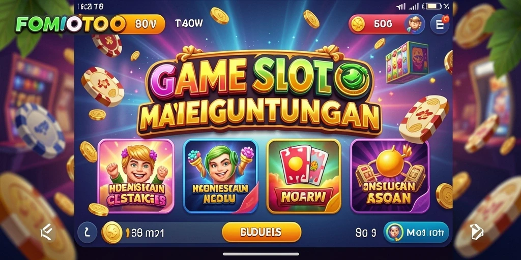 Screenshot FOMOTOTO menampilkan gameplay slot yang mendebarkan.