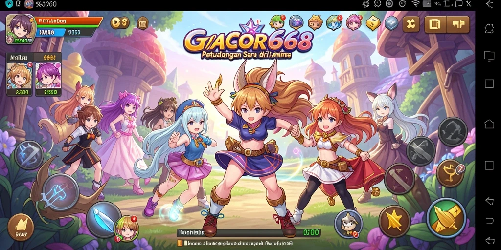 Tampilan gameplay seru di GACOR668 dengan karakter anime.