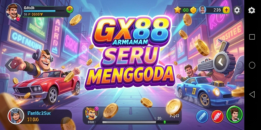 Tampilan gameplay GX88 yang penuh warna dan dinamis saat pemain beraksi.