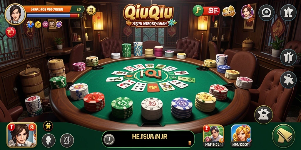 Tangkapan layar gameplay QiuQiu yang penuh aksi di HARAPJP.