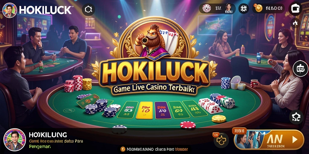 Tampilan permainan kasino langsung di HOKILUCK dengan dealer profesional.