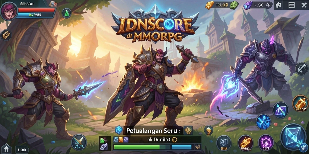 Gameplay <strong>IDNSCORE</strong> menampilkan pertarungan seru dengan grafis menarik.