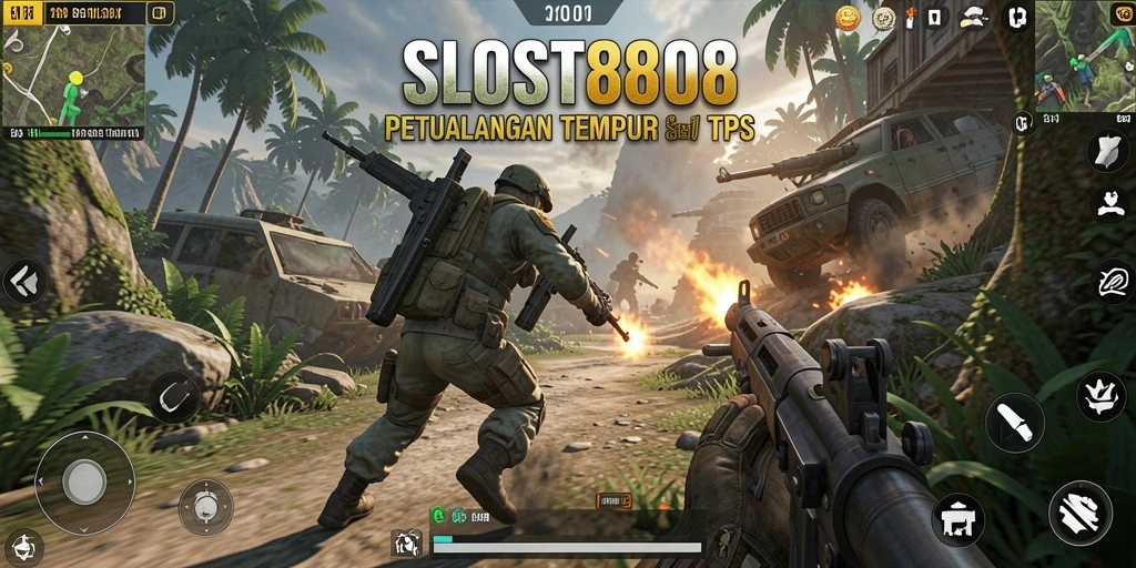 Screenshot SLOST8808 menunjukkan aksi pertempuran TPS yang menegangkan.