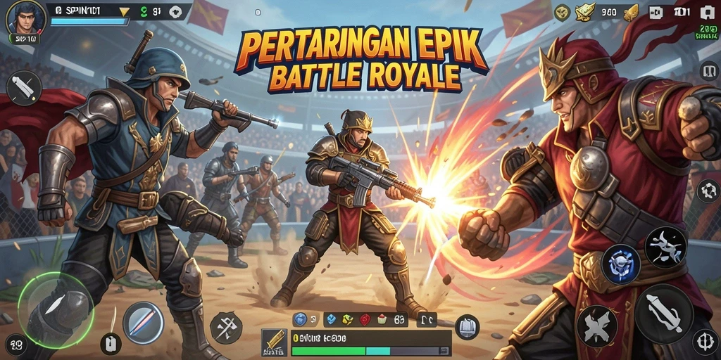 Tangkapan layar SPIN101 menampilkan momen epik dalam pertempuran Battle Royale.