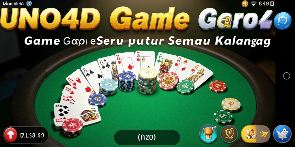 Tampilan gameplay Gaple yang seru dan interaktif di UNO4D.